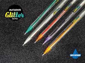 Matador Glitter Gel Pen Black Red Blue Green (1pcs)